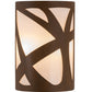 Meyda Lighting Mosaic 8" 2-Light Rustic Iron Wall Sconce With White Statuario Idalight Shade Glass