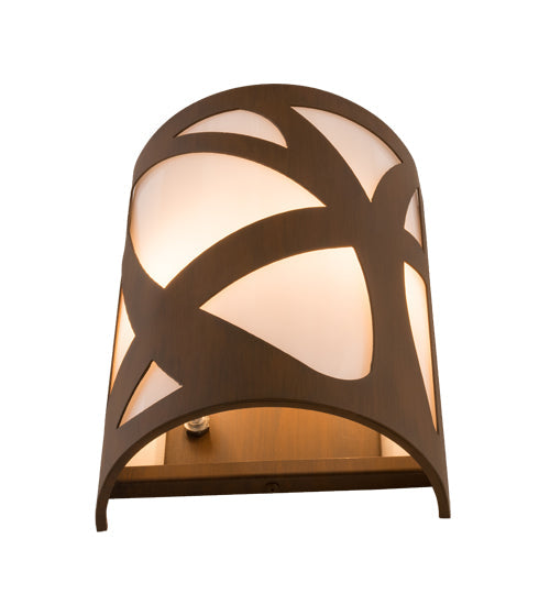 Meyda Lighting Mosaic 8" 2-Light Rustic Iron Wall Sconce With White Statuario Idalight Shade Glass