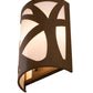 Meyda Lighting Mosaic 8" 2-Light Rustic Iron Wall Sconce With White Statuario Idalight Shade Glass