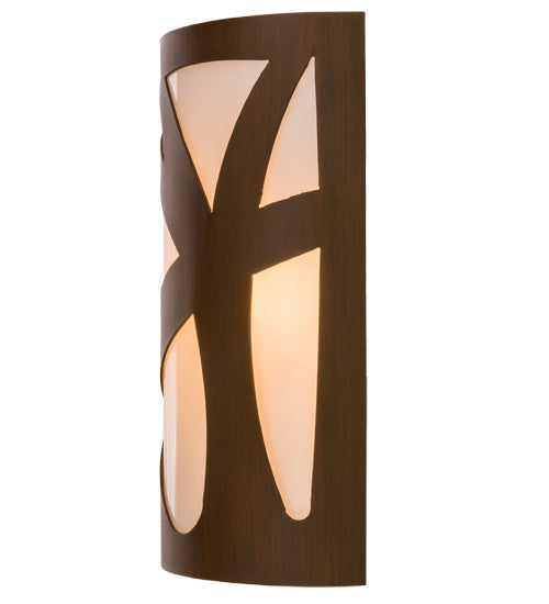 Meyda Lighting Mosaic 8" 2-Light Rustic Iron Wall Sconce With White Statuario Idalight Shade Glass