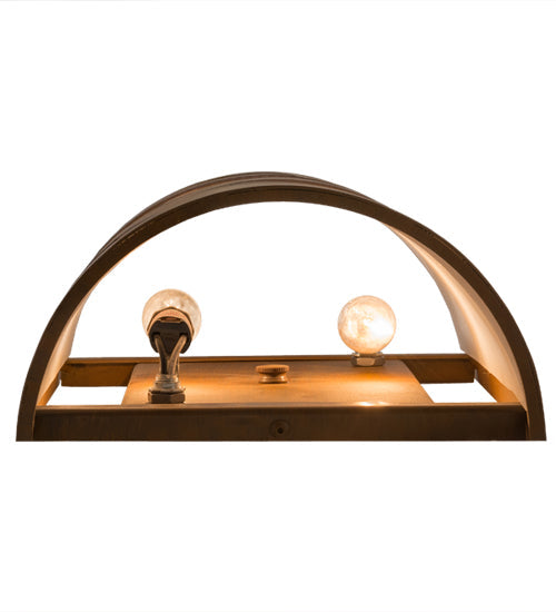 Meyda Lighting Mosaic 8" 2-Light Rustic Iron Wall Sconce With White Statuario Idalight Shade Glass