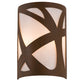 Meyda Lighting Mosaic 8" 2-Light Rustic Iron Wall Sconce With White Statuario Idalight Shade Glass