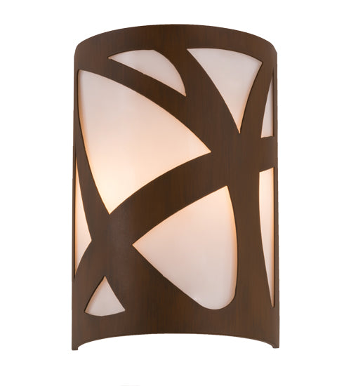 Meyda Lighting Mosaic 8" 2-Light Rustic Iron Wall Sconce With White Statuario Idalight Shade Glass