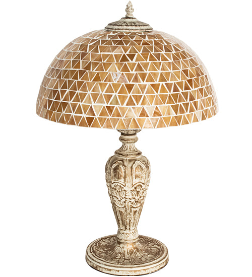 Meyda Lighting Mosaic Dome 24" Antique Table Lamp With Honey Amber Shade Glass