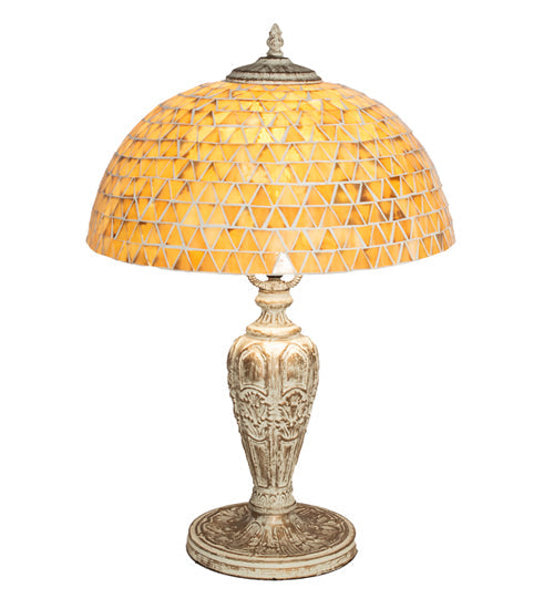 Meyda Lighting Mosaic Dome 24" Antique Table Lamp With Honey Amber Shade Glass