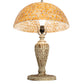 Meyda Lighting Mosaic Dome 24" Antique Table Lamp With Honey Amber Shade Glass
