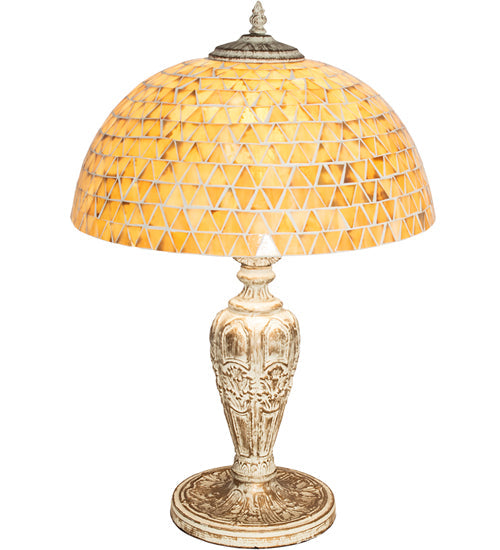Meyda Lighting Mosaic Dome 24" Antique Table Lamp With Honey Amber Shade Glass