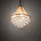 Meyda Lighting Mosier 18" 3-Light Antique Brass Pendant Light With Beige Burlap Fabric Shade