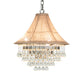 Meyda Lighting Mosier 18" 3-Light Antique Brass Pendant Light With Beige Burlap Fabric Shade