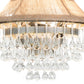 Meyda Lighting Mosier 18" 3-Light Antique Brass Pendant Light With Beige Burlap Fabric Shade