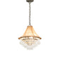 Meyda Lighting Mosier 18" 3-Light Antique Brass Pendant Light With Beige Burlap Fabric Shade