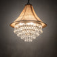 Meyda Lighting Mosier 22" 4-Light Antique Brass Pendant Light With Beige Burlap Fabric Shade