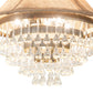Meyda Lighting Mosier 22" 4-Light Antique Brass Pendant Light With Beige Burlap Fabric Shade