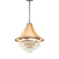 Meyda Lighting Mosier 22" 4-Light Antique Brass Pendant Light With Beige Burlap Fabric Shade