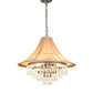 Meyda Lighting Mosier 28" 4-Light Antique Brass Pendant Light With Beige Burlap Fabric Shade