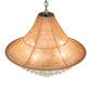 Meyda Lighting Mosier 28" 4-Light Antique Brass Pendant Light With Beige Burlap Fabric Shade