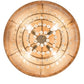 Meyda Lighting Mosier 28" 4-Light Antique Brass Pendant Light With Beige Burlap Fabric Shade