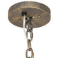 Meyda Lighting Mosier 28" 4-Light Antique Brass Pendant Light With Beige Burlap Fabric Shade