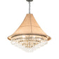 Meyda Lighting Mosier 36" 6-Light Antique Brass Pendant Light With Beige Burlap Fabric Shade