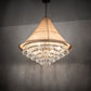 Meyda Lighting Mosier 36" 6-Light Antique Brass Pendant Light With Beige Burlap Fabric Shade