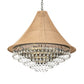 Meyda Lighting Mosier 36" 6-Light Antique Brass Pendant Light With Beige Burlap Fabric Shade