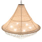 Meyda Lighting Mosier 36" 6-Light Antique Brass Pendant Light With Beige Burlap Fabric Shade