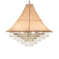 Meyda Lighting Mosier 36" 6-Light Antique Brass Pendant Light With Beige Burlap Fabric Shade