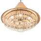 Meyda Lighting Mosier 36" 6-Light Antique Brass Pendant Light With Beige Burlap Fabric Shade