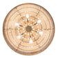 Meyda Lighting Mosier 36" 6-Light Antique Brass Pendant Light With Beige Burlap Fabric Shade