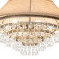 Meyda Lighting Mosier 36" 6-Light Antique Brass Pendant Light With Beige Burlap Fabric Shade