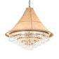 Meyda Lighting Mosier 36" 6-Light Antique Brass Pendant Light With Beige Burlap Fabric Shade