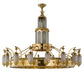 Meyda Lighting Mosque 250553 72" 42-Light Polished Brass Chandelier With Frosted Clear Shade