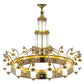 Meyda Lighting Mosque 250553 72" 42-Light Polished Brass Chandelier With Frosted Clear Shade