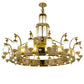 Meyda Lighting Mosque 250553 72" 42-Light Polished Brass Chandelier With Frosted Clear Shade