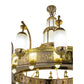 Meyda Lighting Mosque 250553 72" 42-Light Polished Brass Chandelier With Frosted Clear Shade