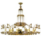 Meyda Lighting Mosque 250553 72" 42-Light Polished Brass Chandelier With Frosted Clear Shade