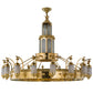 Meyda Lighting Mosque 72" 42-Light Polished Brass Chandelier With Frosted Clear Shade Glass