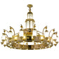 Meyda Lighting Mosque 72" 42-Light Polished Brass Chandelier With Frosted Clear Shade Glass