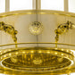 Meyda Lighting Mosque 72" 42-Light Polished Brass Chandelier With Frosted Clear Shade Glass