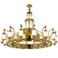 Meyda Lighting Mosque 72" 42-Light Polished Brass Chandelier With Frosted Clear Shade Glass
