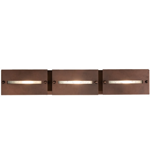 Meyda Lighting Moss 36" 3-Light Cinnamon Coffee Metallic Creekside Vanity Light