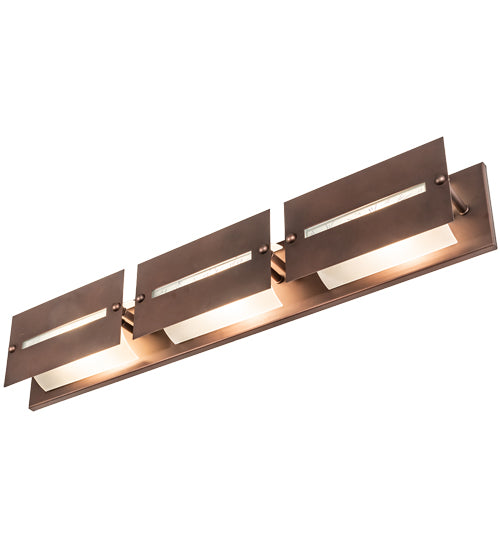 Meyda Lighting Moss 36" 3-Light Cinnamon Coffee Metallic Creekside Vanity Light