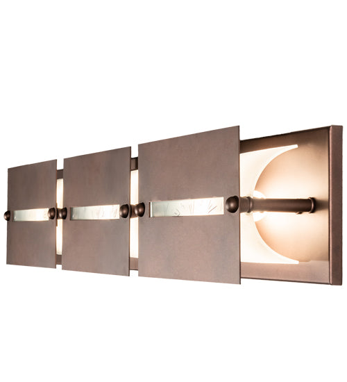 Meyda Lighting Moss 36" 3-Light Cinnamon Coffee Metallic Creekside Vanity Light