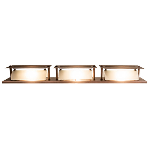 Meyda Lighting Moss 36" 3-Light Cinnamon Coffee Metallic Creekside Vanity Light