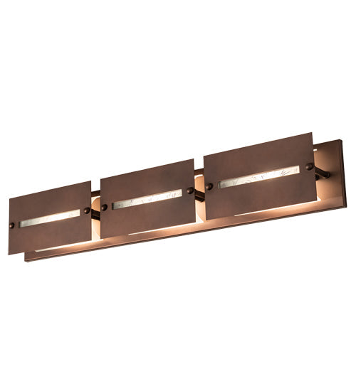 Meyda Lighting Moss 36" 3-Light Cinnamon Coffee Metallic Creekside Vanity Light