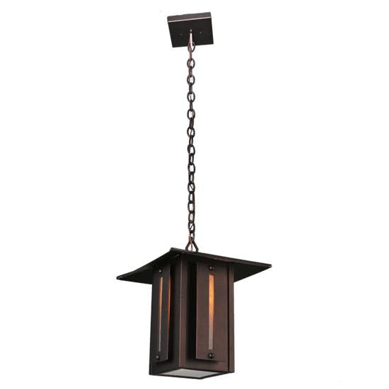 Meyda Lighting Moss Creek 20" Cinnamon Coffee Metallic Creekside Lantern Pendant Light