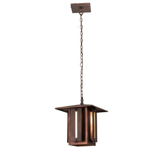 Meyda Lighting Moss Creek 20" Cinnamon Coffee Metallic Horizon Lantern Pendant Light
