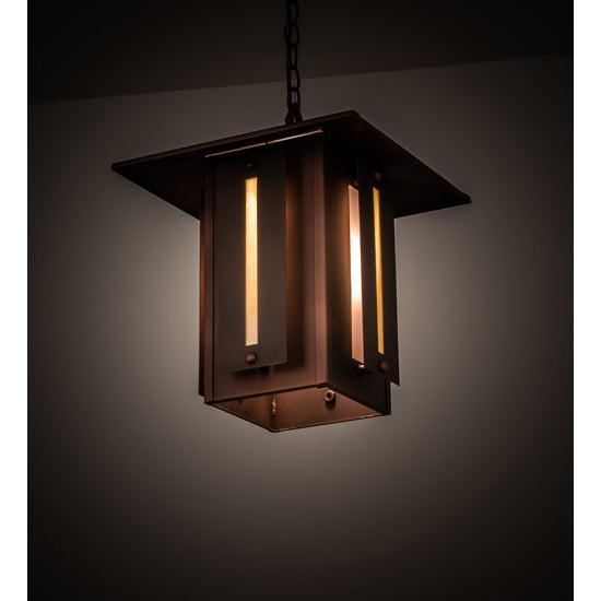 Meyda Lighting Moss Creek 20" Cinnamon Coffee Metallic Horizon Lantern Pendant Light