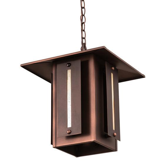 Meyda Lighting Moss Creek 20" Cinnamon Coffee Metallic Horizon Lantern Pendant Light