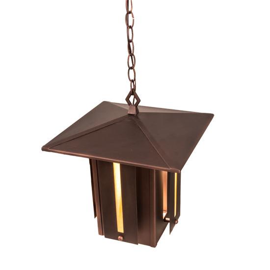 Meyda Lighting Moss Creek 20" Cinnamon Coffee Metallic Horizon Lantern Pendant Light